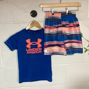 Under Armour Rash Guard Shirt and Swim Trunks | UPF 50 | Lightweight